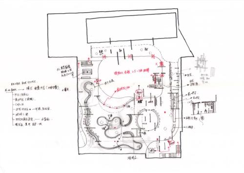 建筑b1层平面图手绘
