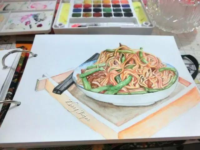 吕梁学院妹子手绘"山西美食"为家乡代言