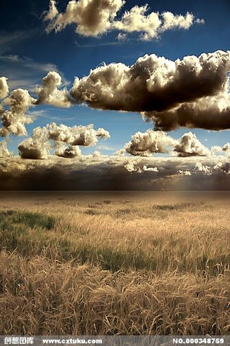 高清素材,风光,风景,天空,荒原,云朵,乌云,草原,草地,荒草