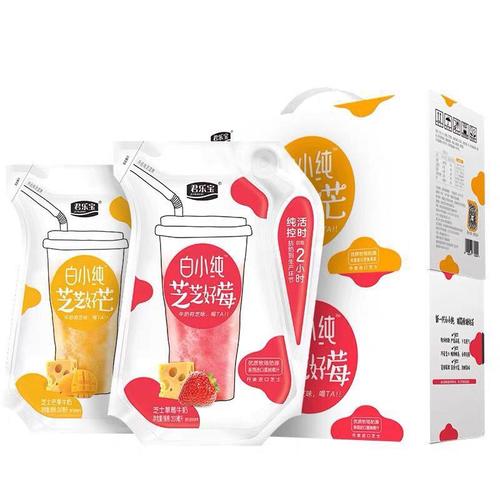君乐宝白小纯芝芝好莓芝芝好芒200ml6袋装风味牛奶散装