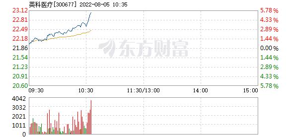 英科医疗8月5日盘中涨幅达5