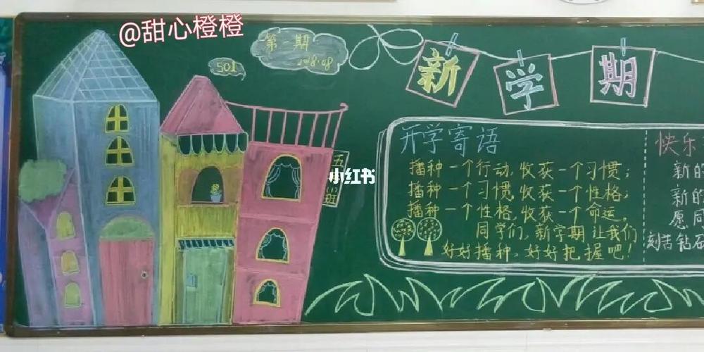 小学新学期黑板报78_黑板报_甜心_手工制作_公众号