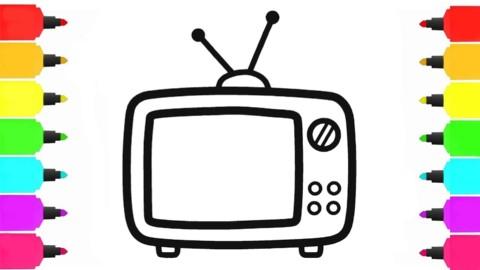 彩色电视电视机简笔画