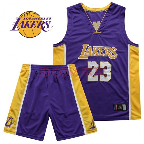 湖人球衣姆斯23号圆领24号全密绣球衣套装奥尼尔戴维斯 湖人队詹姆斯v