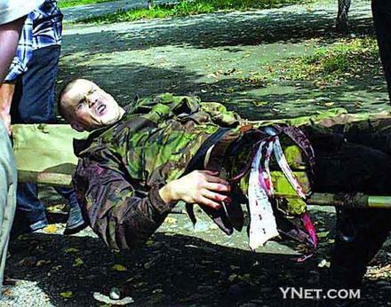 在解救人质的战斗中负伤的俄罗斯"阿尔法"特种部队士兵