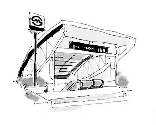 地铁站简笔画大全,地铁站画法