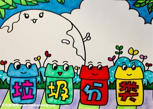 漂亮的垃圾分类手抄报高清图片