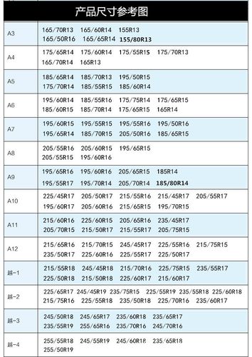 防滑链型号表_副本