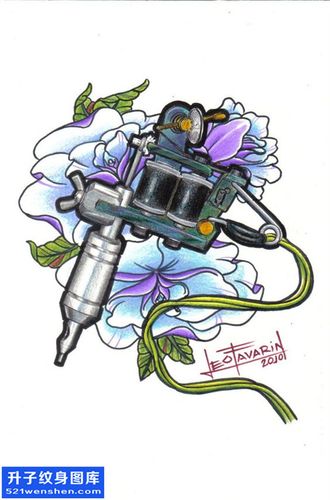 女性欧美彩色纹身机纹身手稿图案大全