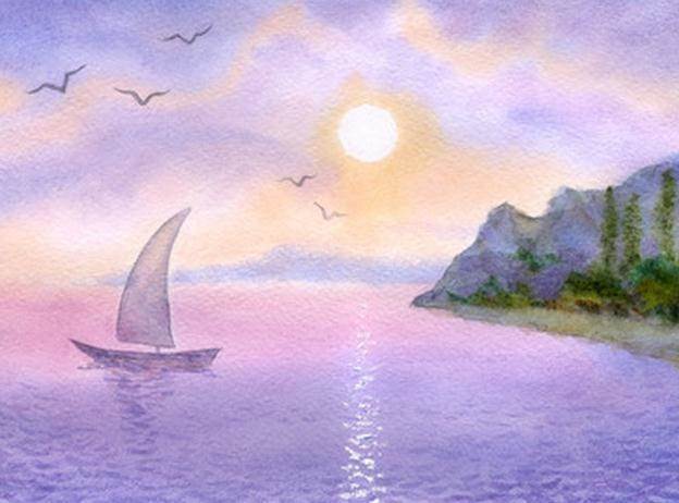 简单的水彩画作品非常棒的水彩风景插画最简单的色块画最美的意境新手