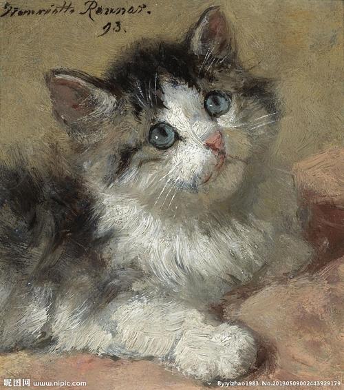 油画猫图片