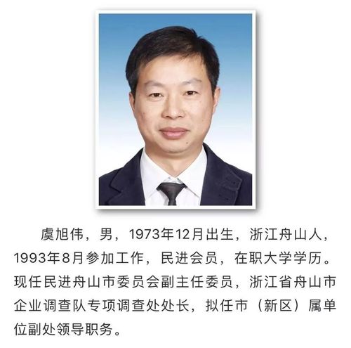 舟山市拟提拔任用市管领导干部任前公示通告(总第141号)
