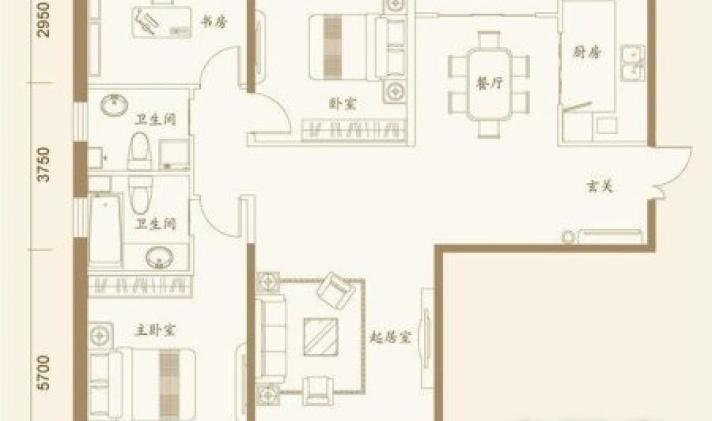 义乌 香溪裕园 3室2厅1卫 74平米