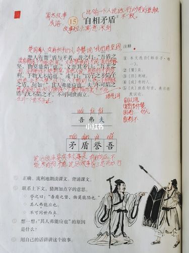 五年级下册《自相矛盾》课文笔记_晒晒学习笔记_教育