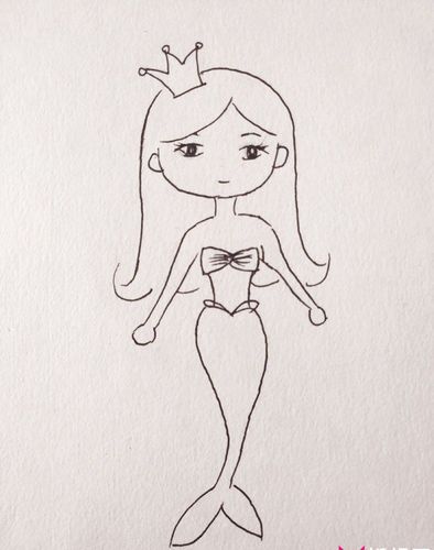 教我画简单漂亮美人鱼,三步教你画美人鱼公主