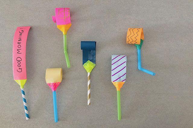 亲子手工:自制生日派对用的吹龙卷口哨玩具(步骤图解)