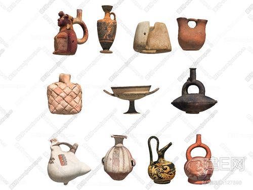 中式古代陶瓷器皿组合[模型id:127898]