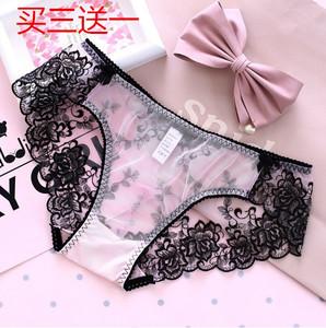 调情内衣蕾丝内裤女裤头无痕女女式少女清新小三角通用女人性内裤
