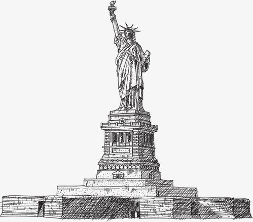 mbe风格自由女神像装饰框【免抠元素png】-90设计网