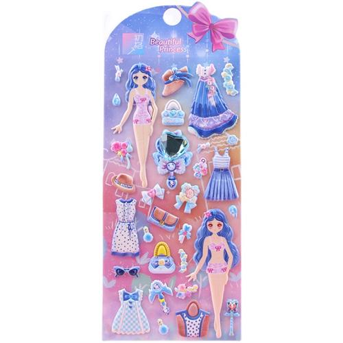 3d立体贴画水晶钻石装饰女孩穿衣服卡通可爱粘贴奖励精灵公主换装