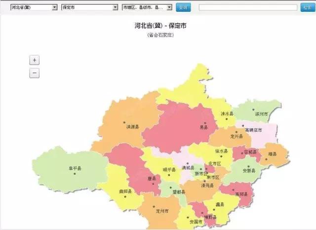保定的行政区划图