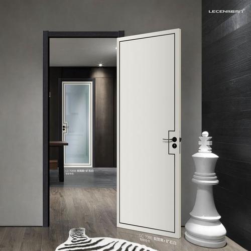 乐臣木门 梦幻·水晶系列lc-7085极简黑 矿石白产品效果图