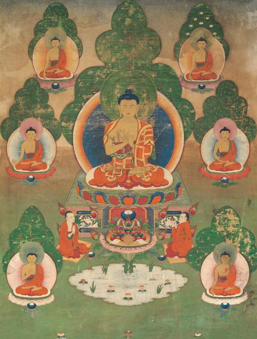 005718世纪过去七佛唐卡