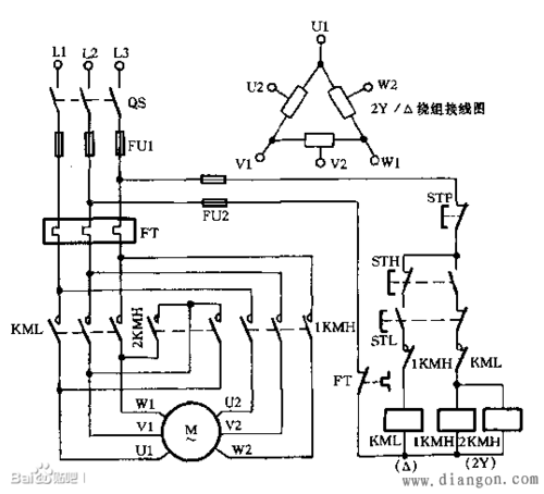 三角形电机实物接线图