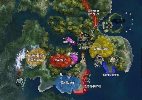 天谕生活技能采集分布图