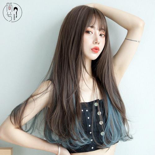 『简兮』假发女长卷发 网红气质挑染长直发挂耳发自然逼真假发套
