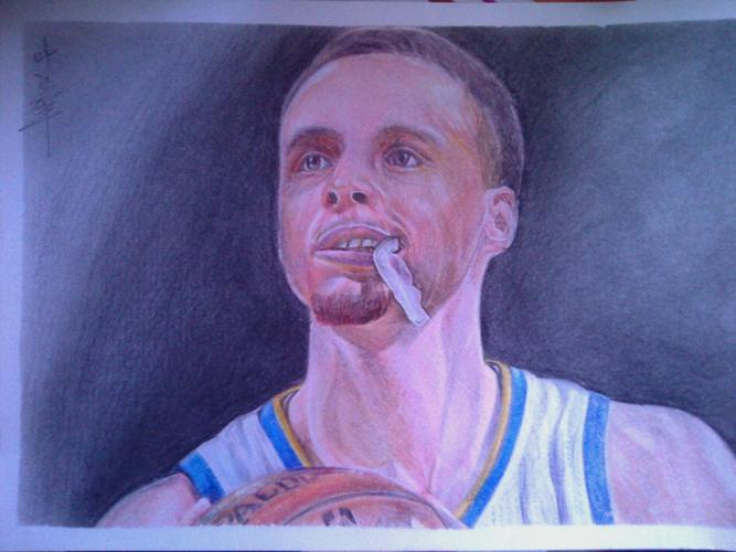 curry 斯蒂芬库里 手绘彩铅