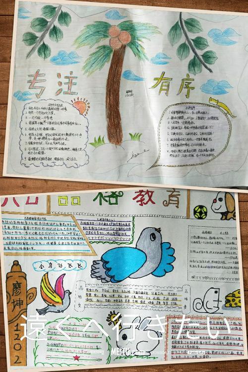 品格教育专注有序手抄报 禁毒教育手抄报