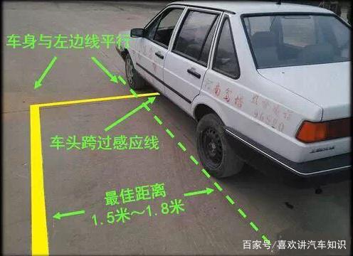 科二倒车入库五步详细图解,学点操作技巧,考试看准时机一把过!