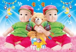 娃娃图片可爱宝宝海报墙贴备孕妇婚房卧室胎教萌娃大图小男孩挂画