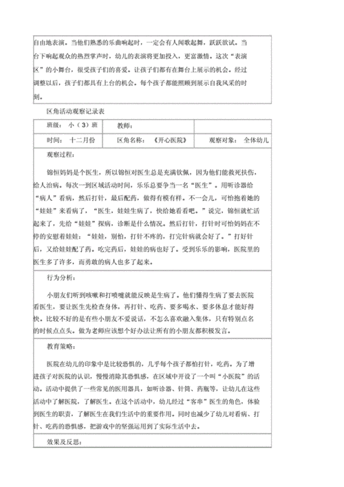 区域活动观察记录表幼儿小班.docx 6页