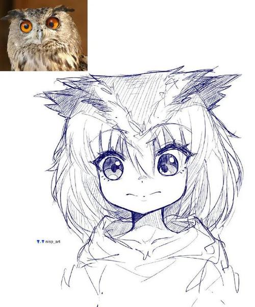 绘画素材一组小动物拟人线稿素材真的不要太像啦