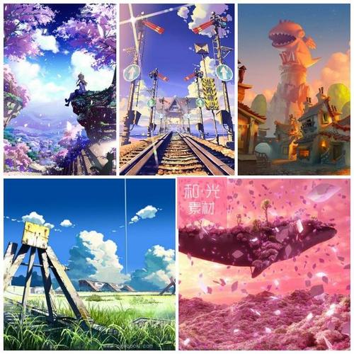 13动漫日风动漫场景图壁纸级背景插画素材 绘画临摹练习资料合辑