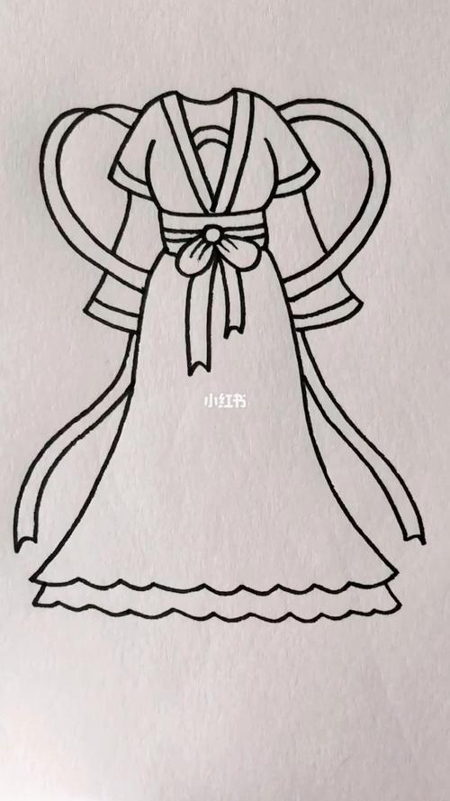 仙气飘飘的古风裙子 #临摹_裙子_古风_简笔画_画画_画