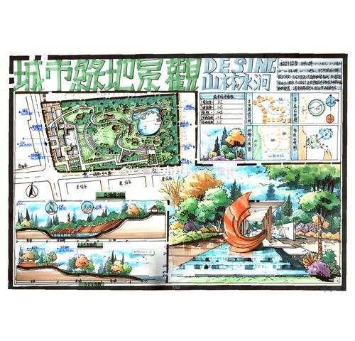 快题设计大分享29-园林景观手绘快题-矿坑_手绘_设计