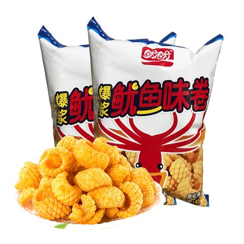 盼盼鱿鱼卷膨化食品休闲味酥好吃的8090后怀旧零食小吃一箱加力加