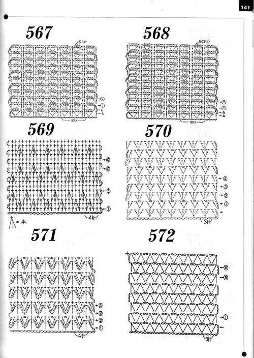 【转载】精品钩针新花样600种---5*花样图解*