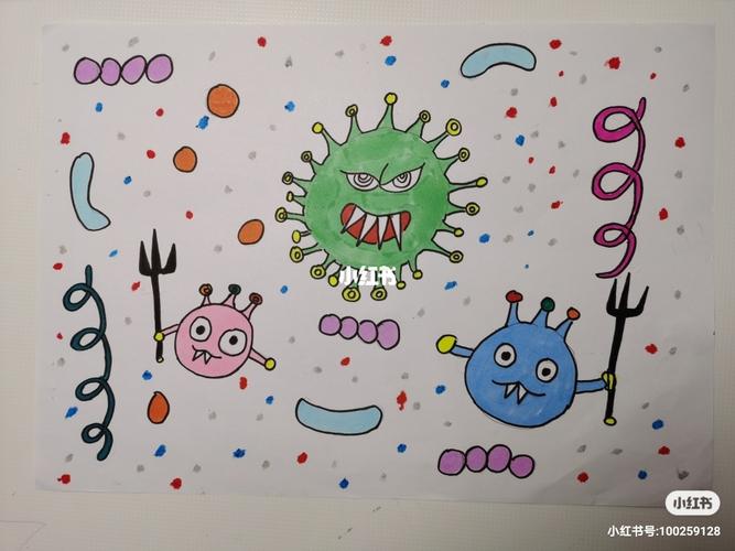 新冠病毒画_文化_绘画