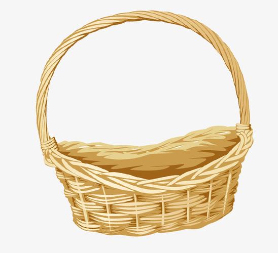 手绘卡通篮子矢量图