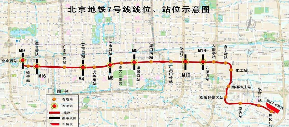 同方服务的北京地铁7号线 线路图