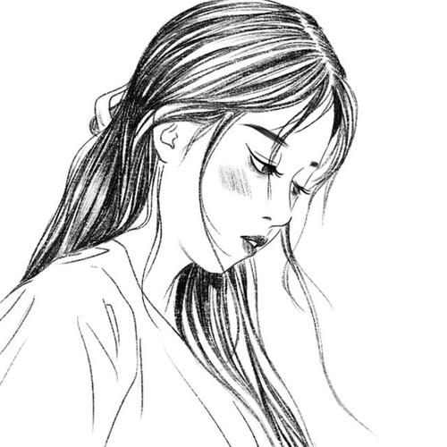 一组人物黑白画,画风好喜欢 作者:-樱葵
