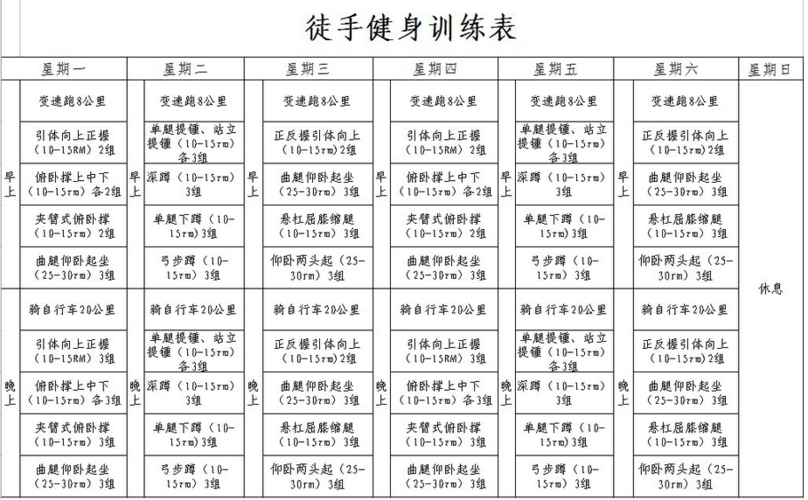 看看我的徒手健身日记