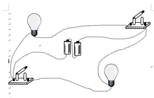 电流电路实物图的接线将图中的两个灯泡组成并联电路