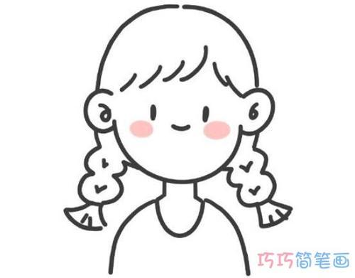 漫画简笔画漂亮小女孩
