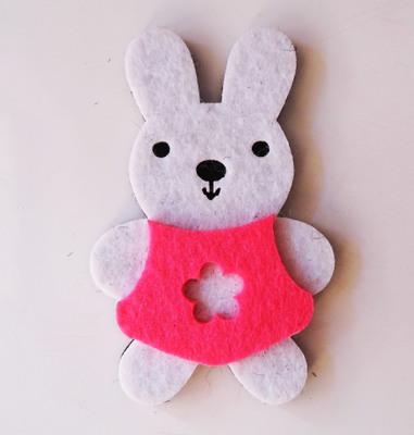 无纺布卡通复活节兔子贴饰happy easter复活节小兔子饰品配件定制