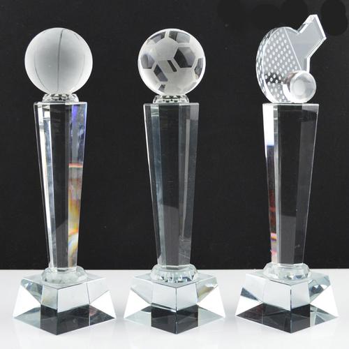 羽毛球水晶奖杯,乒乓球水晶奖杯,足球水晶奖杯,高尔夫水晶奖杯商品
